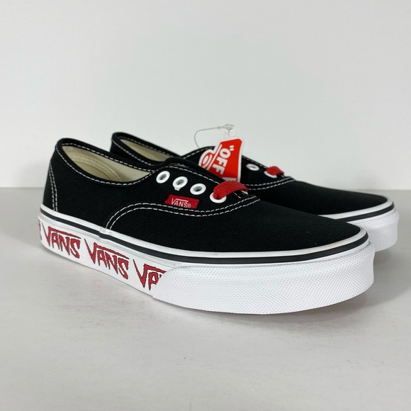 Vans Authentic Sketch Sidewall Black Red Sneakers
